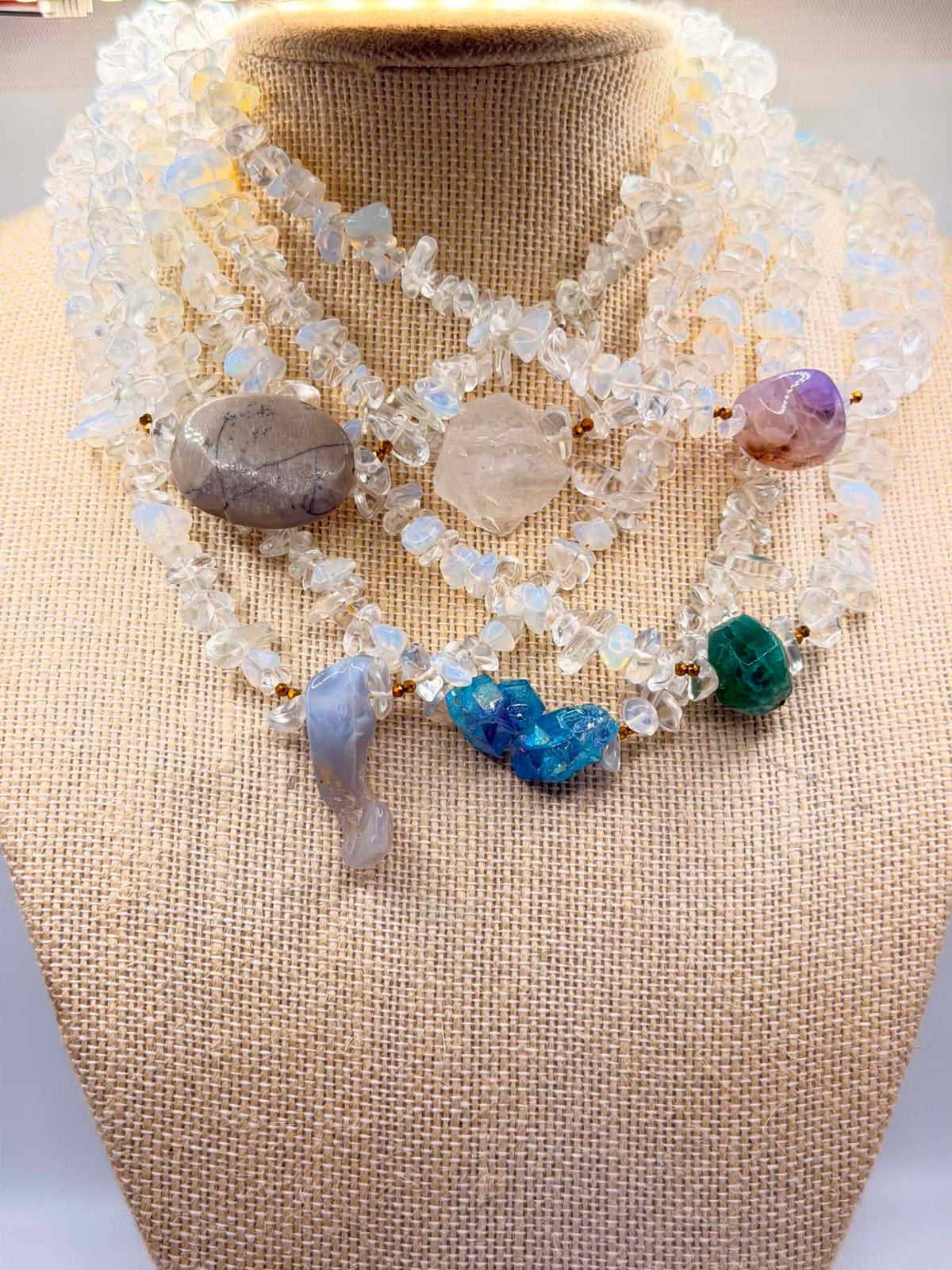 Clear Quartz & Green Agate