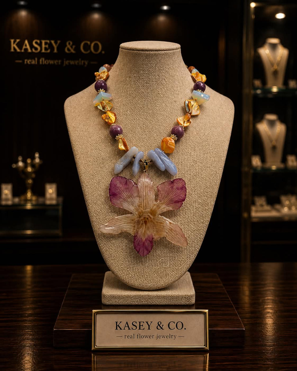 Coral Reef Orchid Necklace