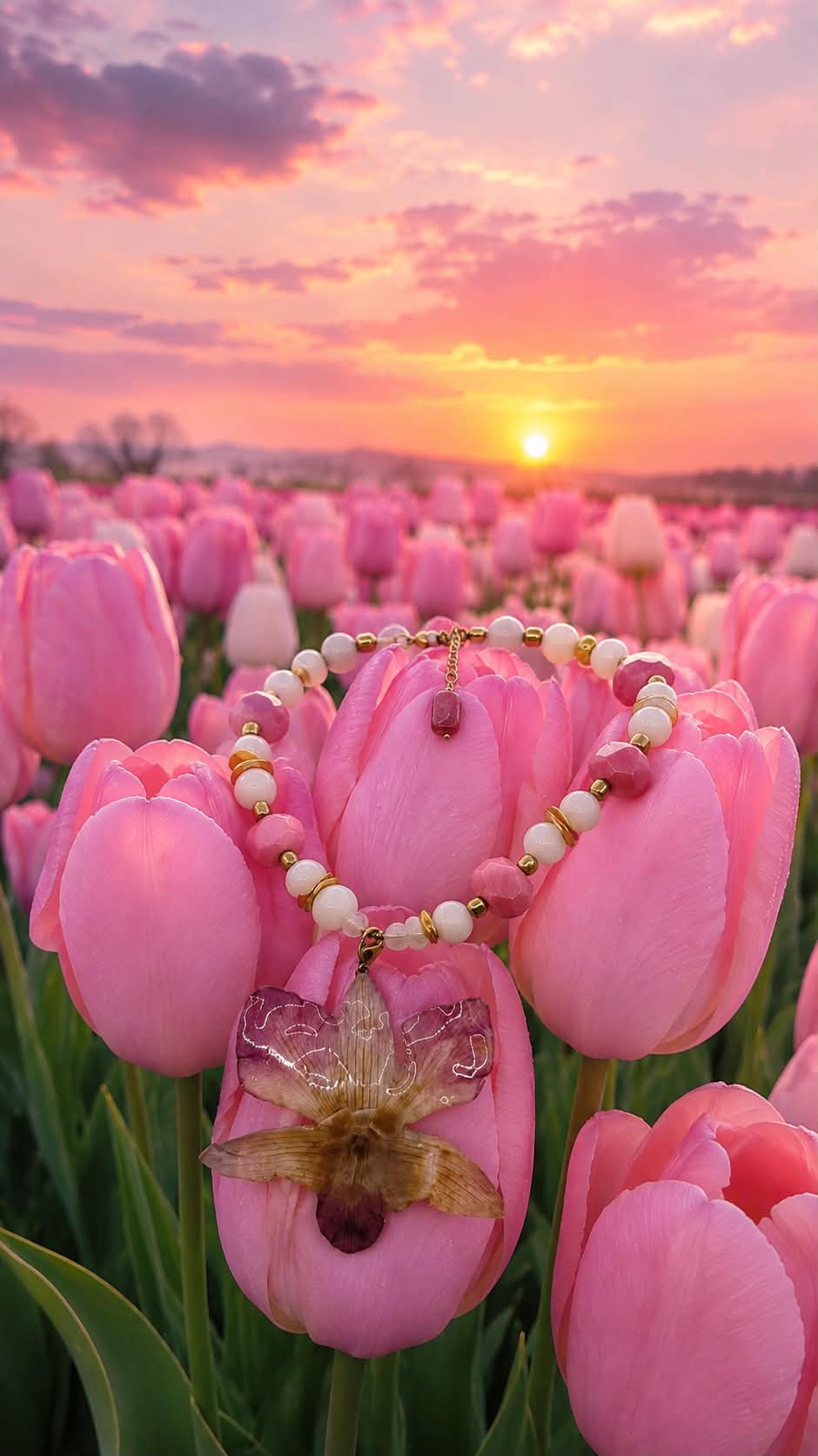 Tulip Fields Orchid Necklace