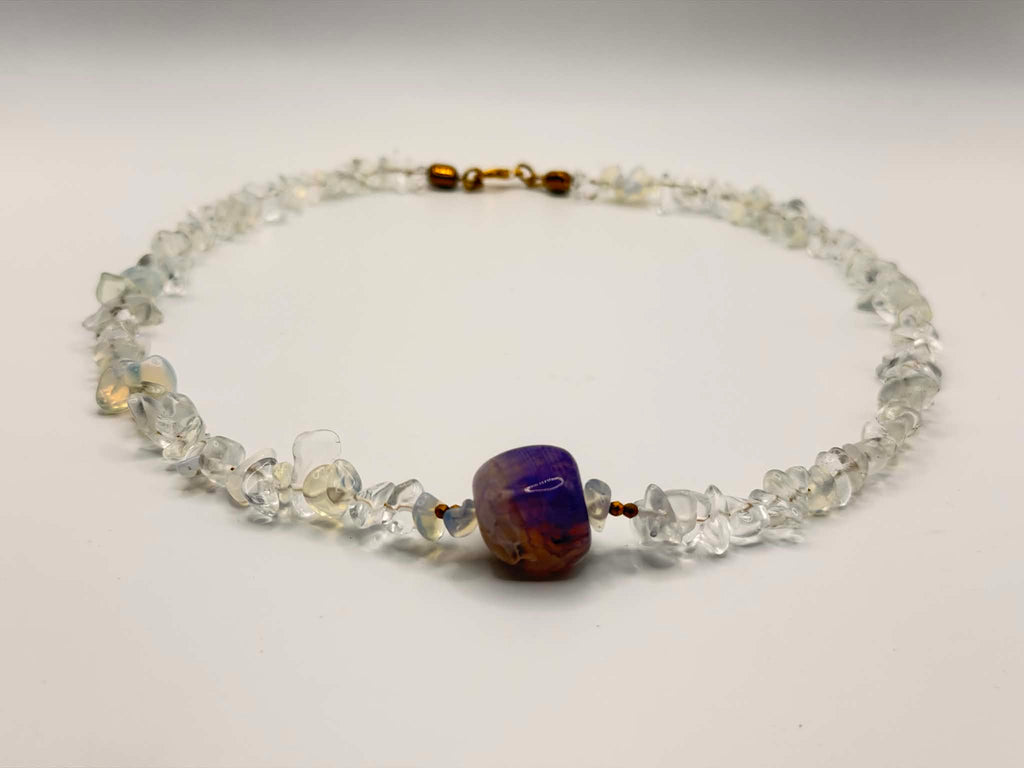 Clear Quartz & Purple Agate