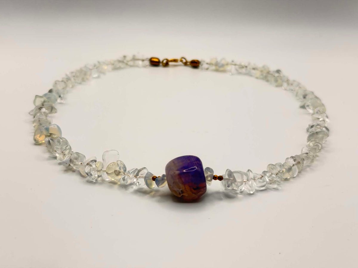 Clear Quartz & Purple Agate