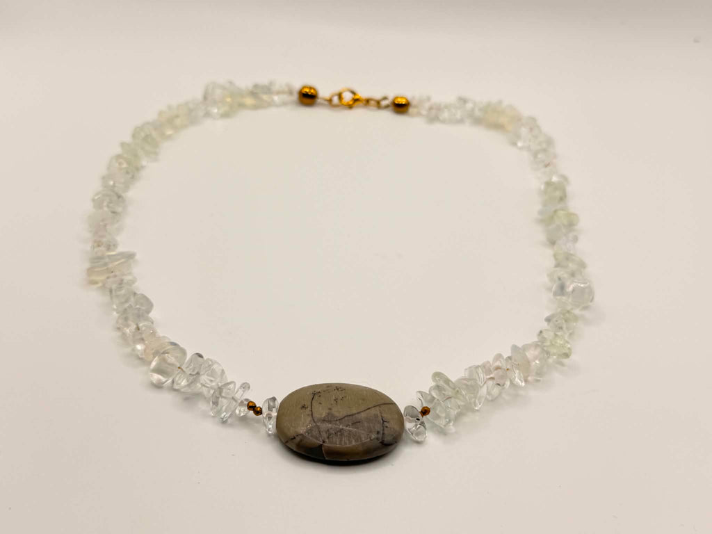 Clear Quartz & Grey Jasper