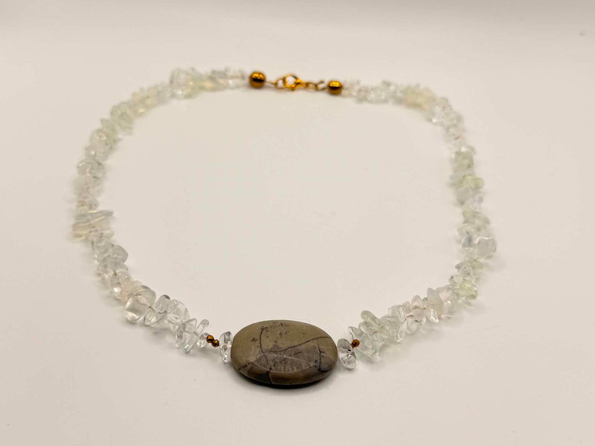 Clear Quartz & Grey Jasper