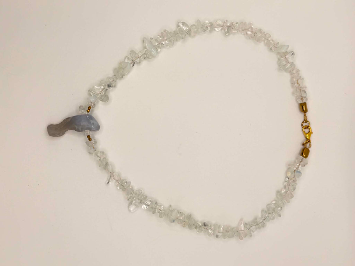 Clear Quartz & Light Grey Agate