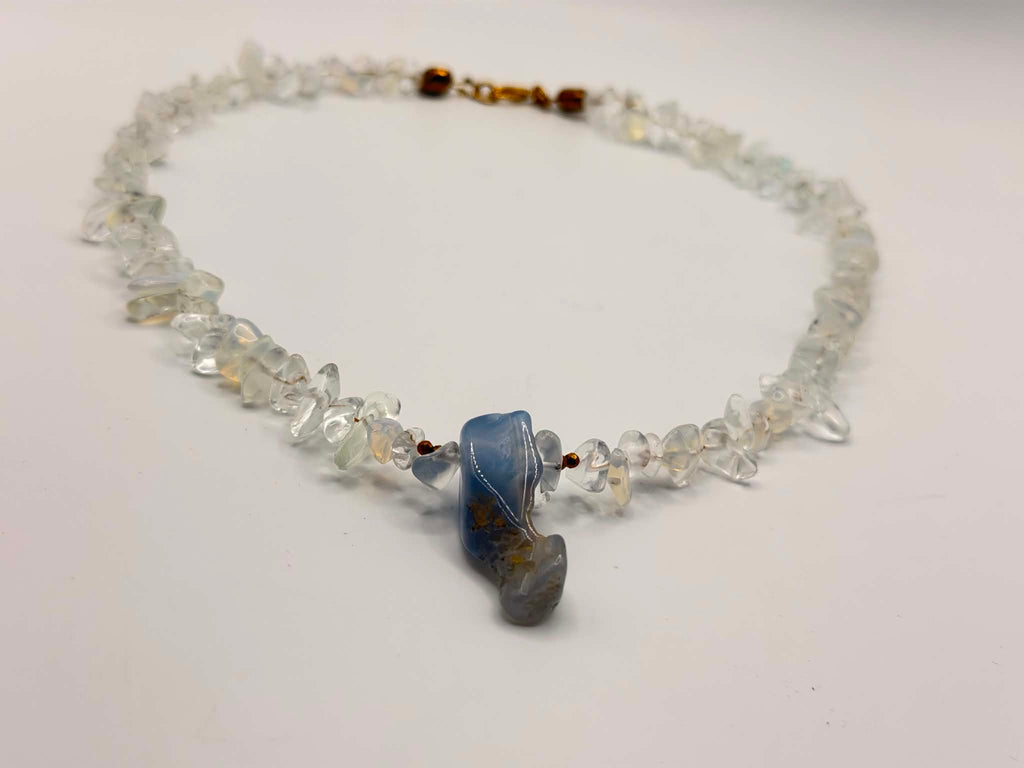 Clear Quartz & Light Grey Agate