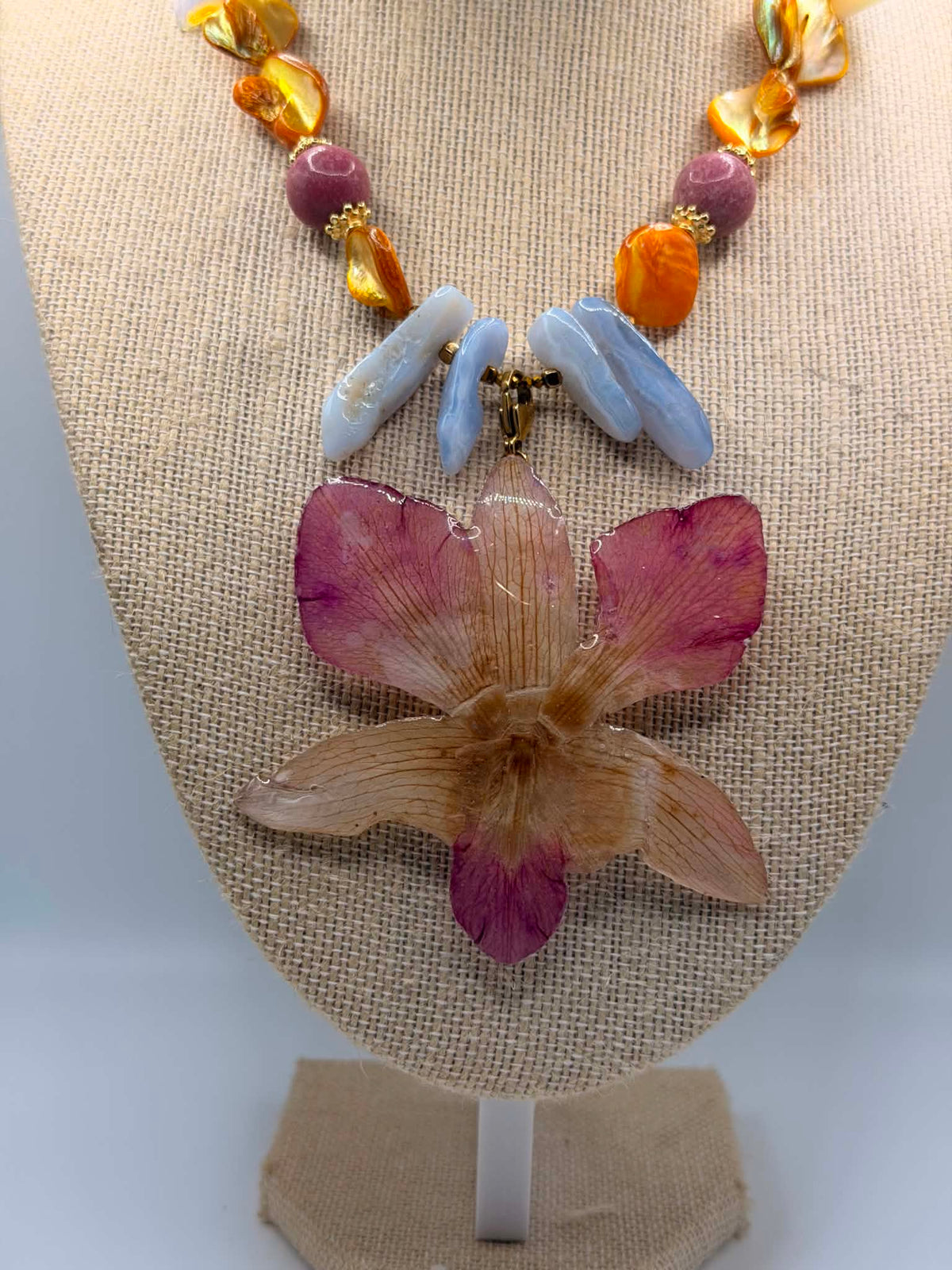 Coral Reef Orchid Necklace