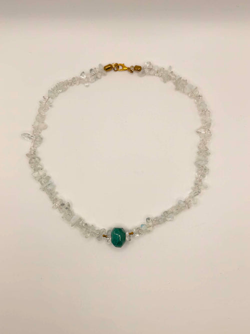 Clear Quartz & Green Agate