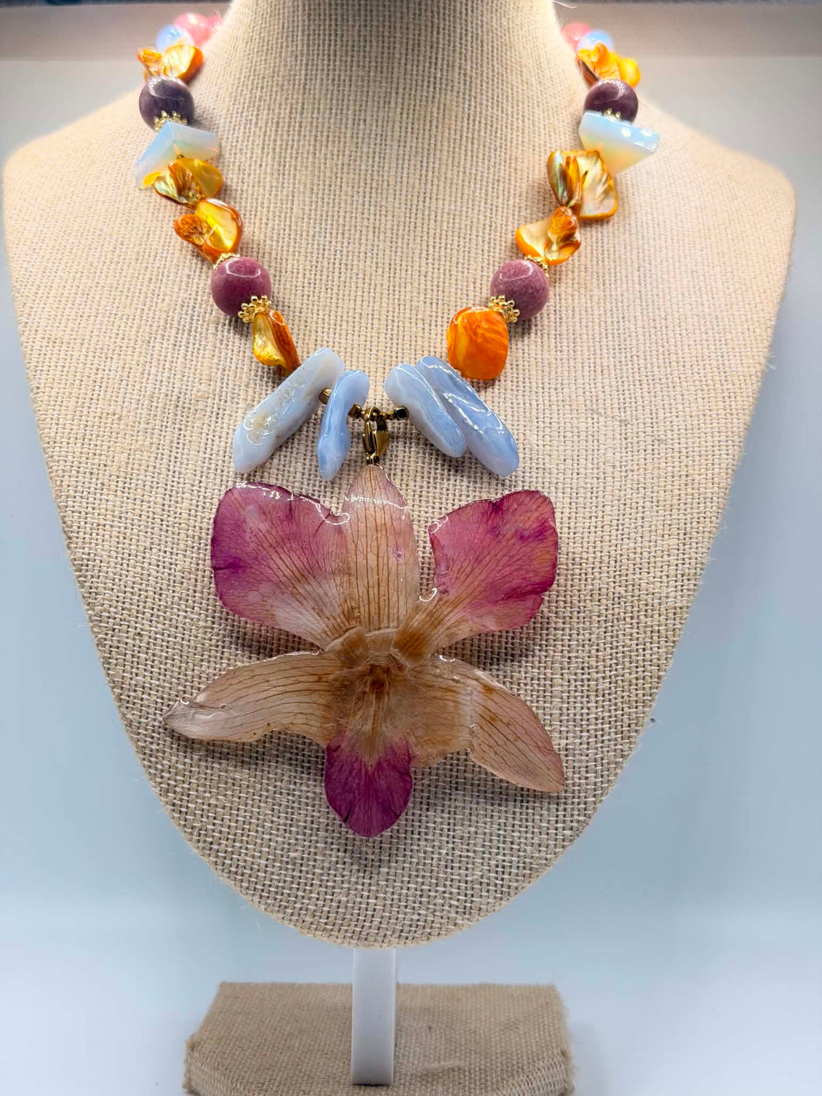 Coral Reef Orchid Necklace